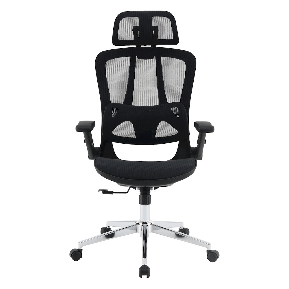 Black Matrix Seat and Back Manager’s Chair, Adjustable Headrest. Picture 3