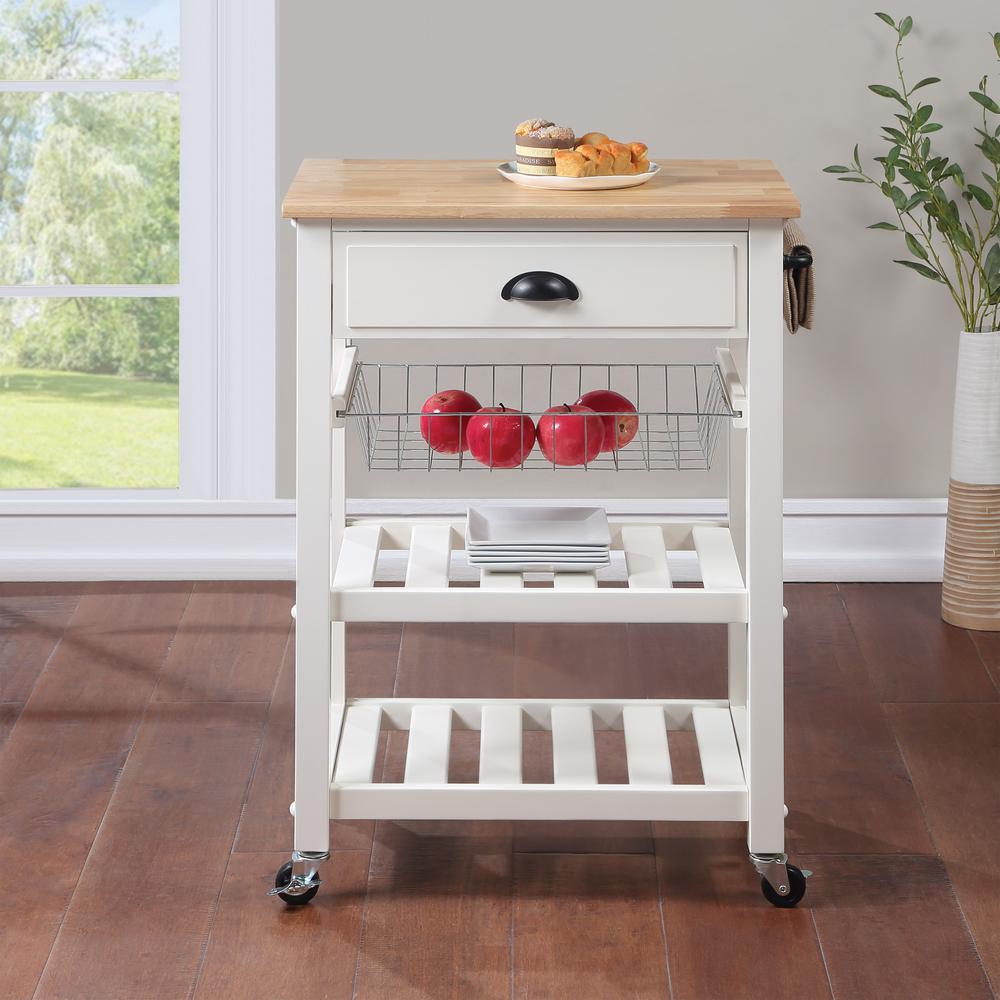 Hampton Kitchen Cart White. Picture 8