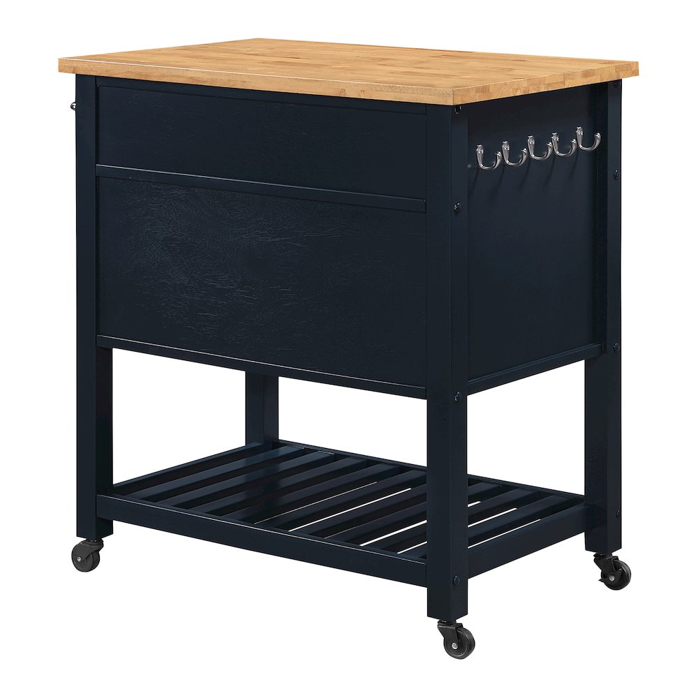 Stirling Kitchen Cart in Blue Finish. Picture 4