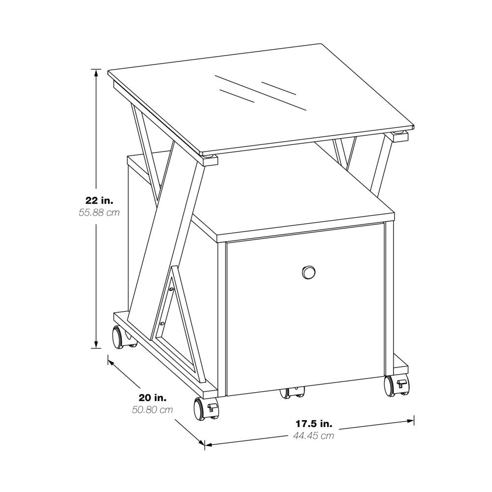 Zenos Mobile File Cabinet with Casters in Traditional Cherry. Picture 2