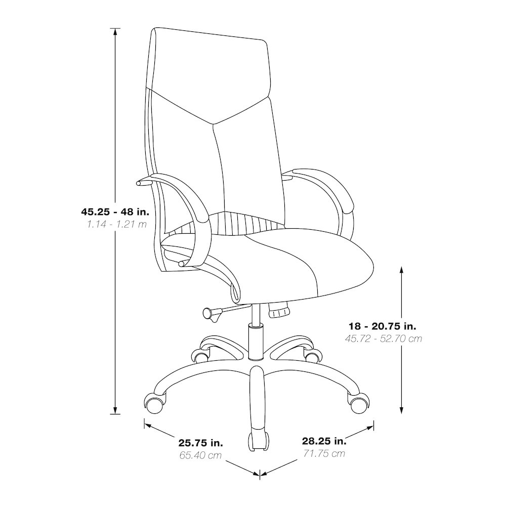 Deluxe High Back Black Chair. Picture 3