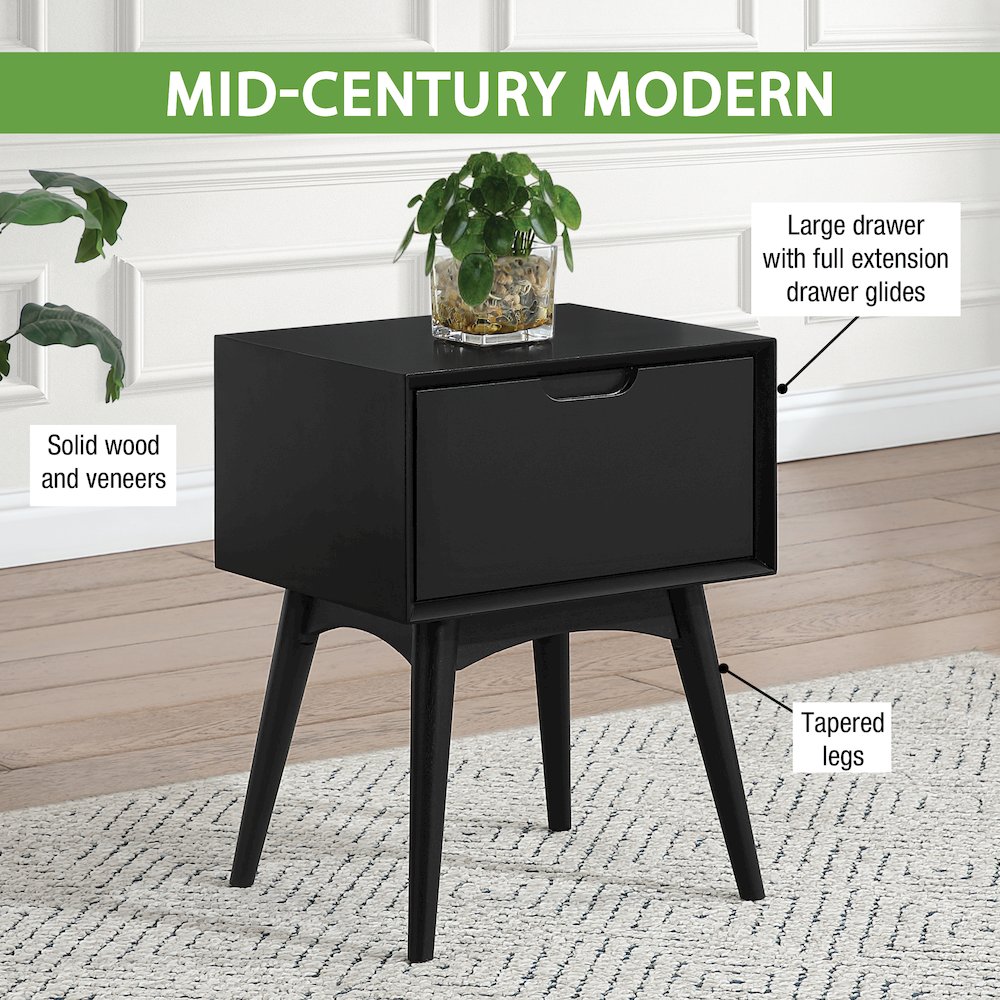 Copenhagen Accent Table with Drawer in Black Finish. Picture 13