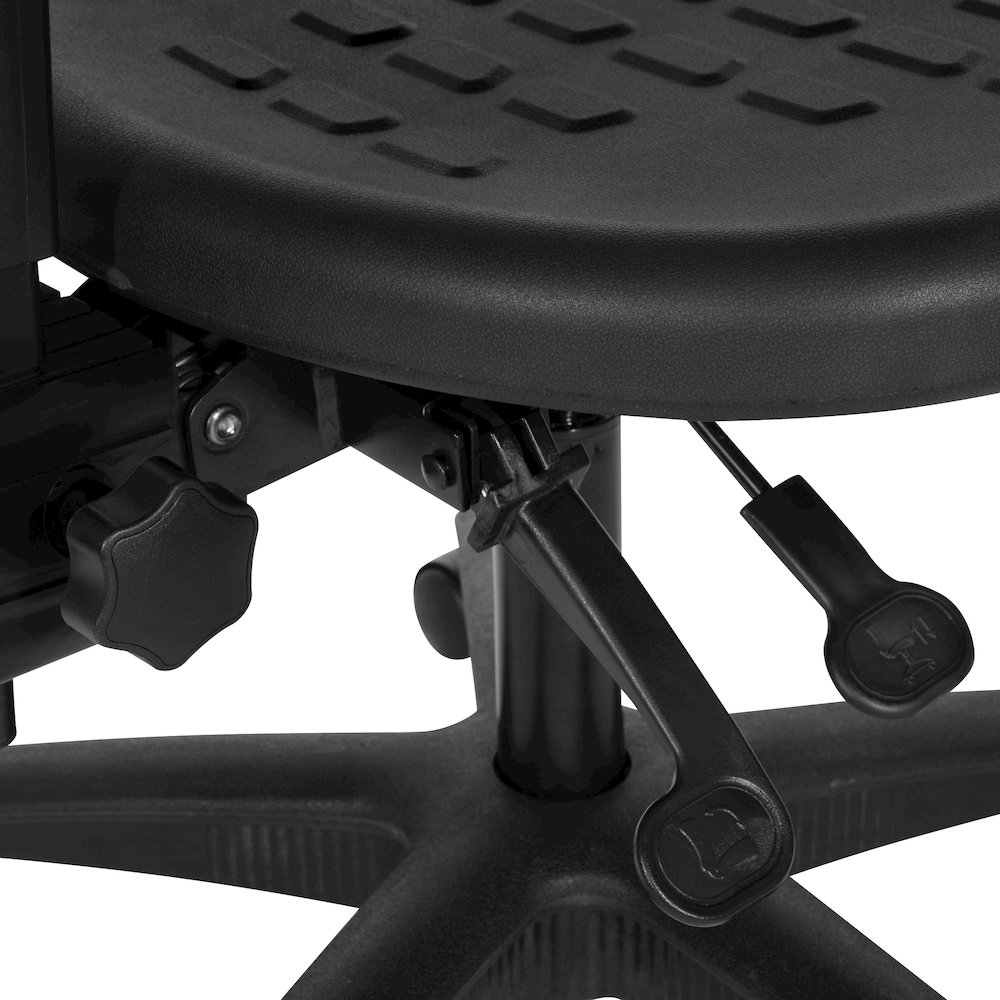 Black Self Skinned Urethane Task Chair Seat With Tilt Back Angel Adjustable. Picture 8