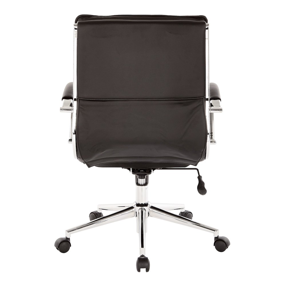 Mid-Back Manager’s Faux Leather Chair with Chrome Base, Removable Arm Sleeves.. Picture 7