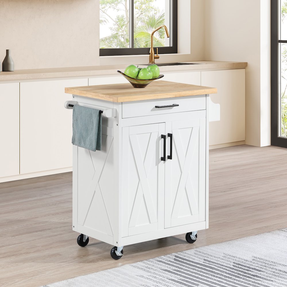 Bolten Kitchen Cart in White FInish. Picture 8