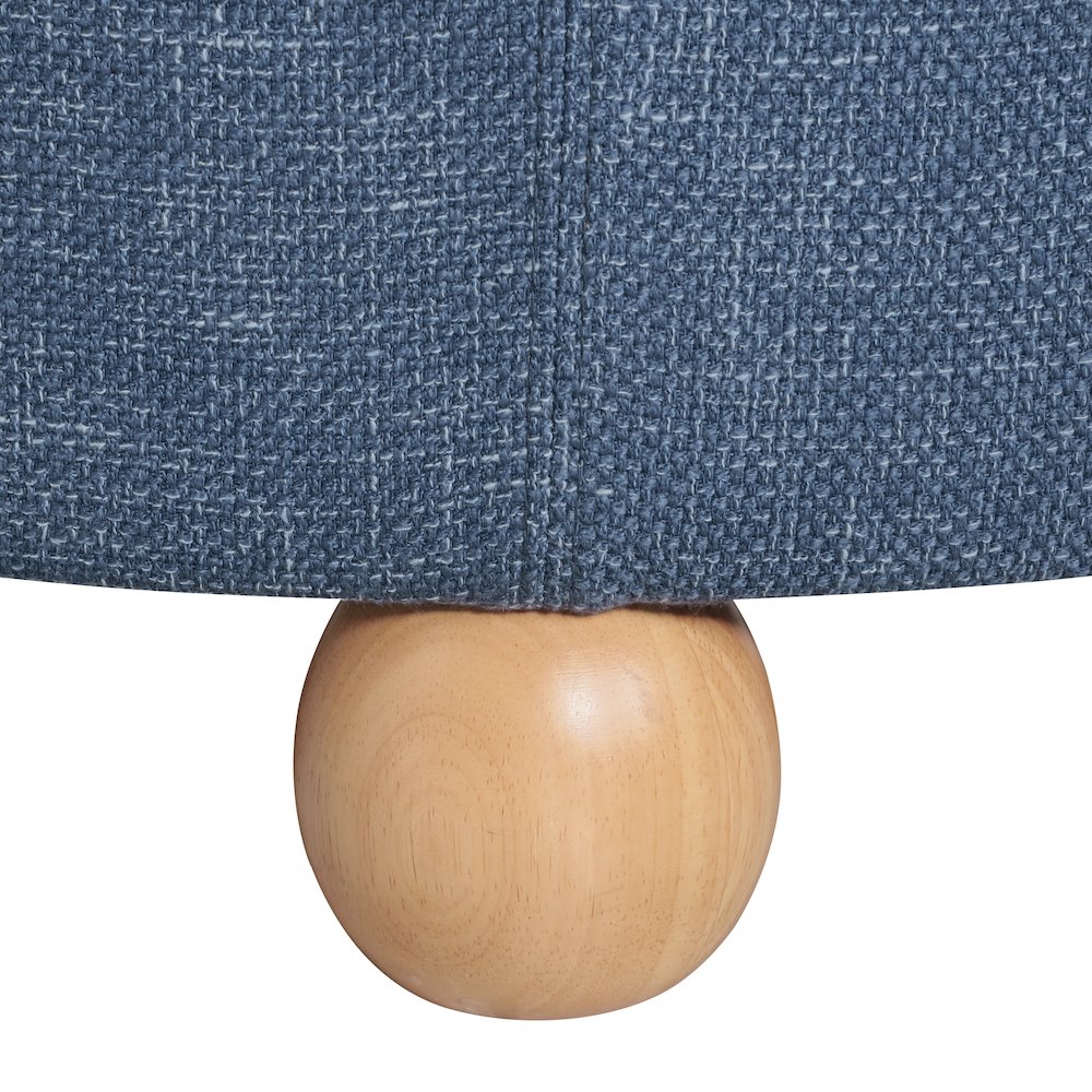 Baynes Storage Ottoman in Navy Fabric. Picture 7