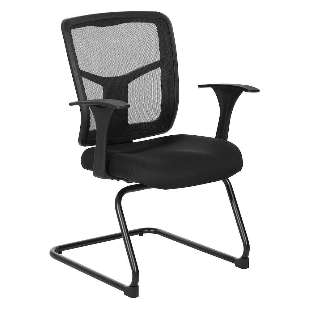ProGrid Mesh Back Visitor’s Chair in FreeFlex Coal Fabric with Arms. Picture 1