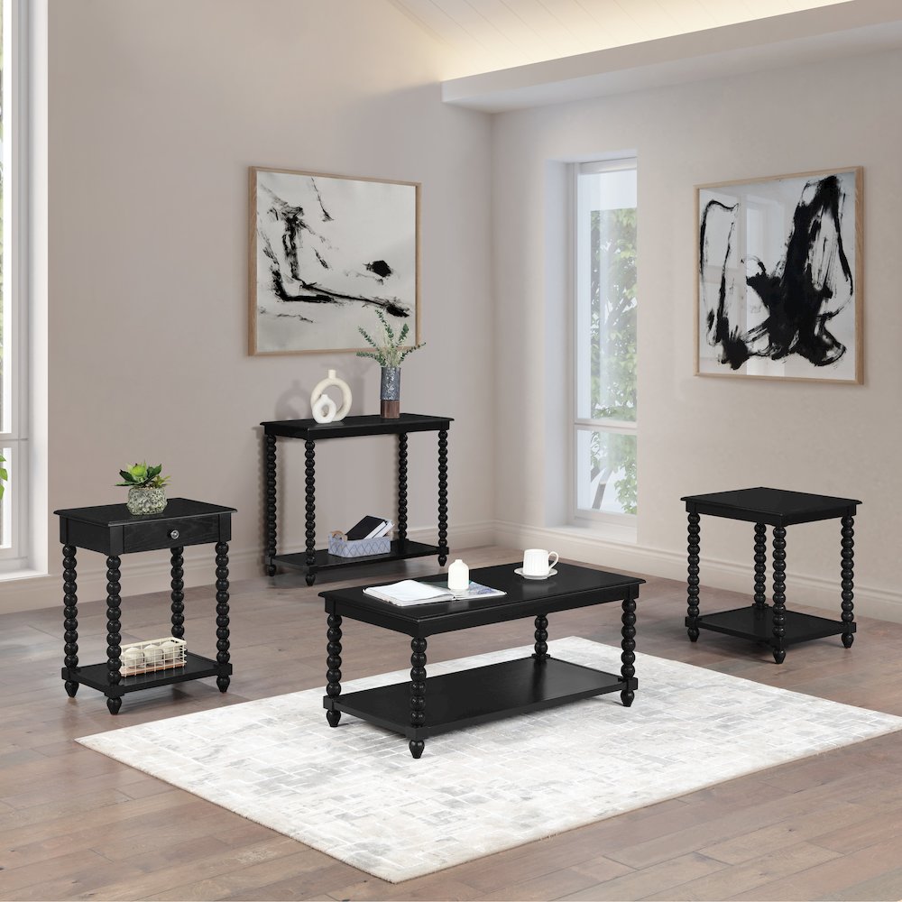 Elise End Table in Black Finish. Picture 7