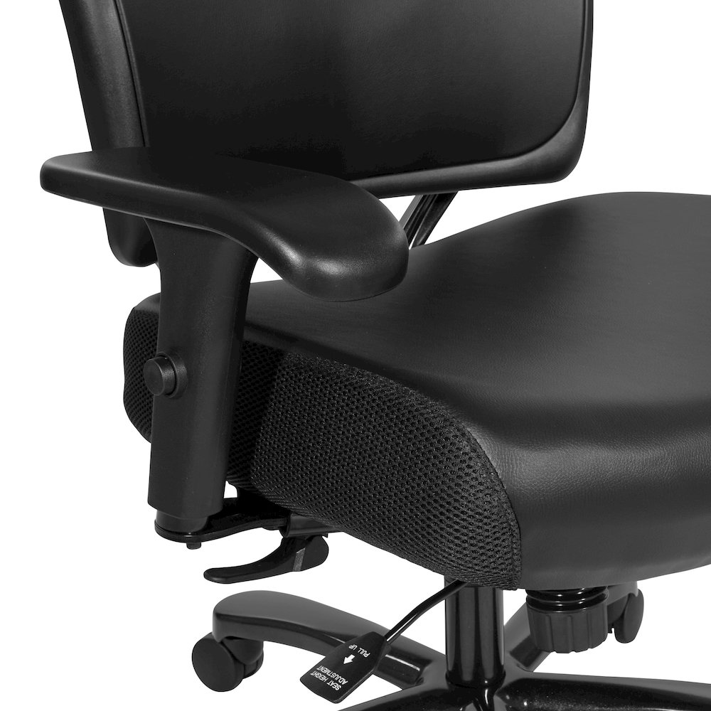 Big & Tall Dillon Black Ergonomic Chair With Black Dillon Fabric Seat. Picture 7