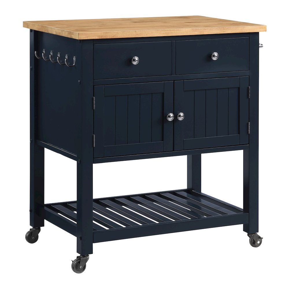 Stirling Kitchen Cart in Blue Finish. Picture 1