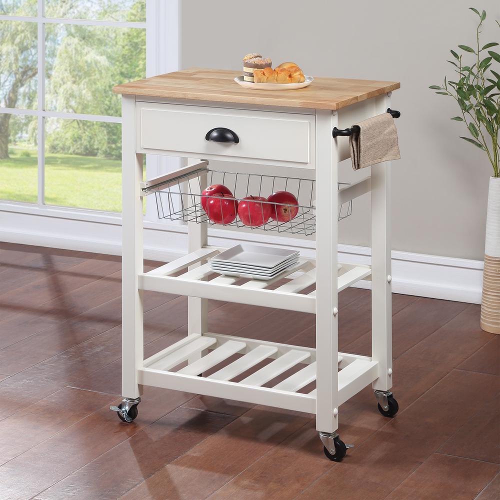 Hampton Kitchen Cart White. Picture 7