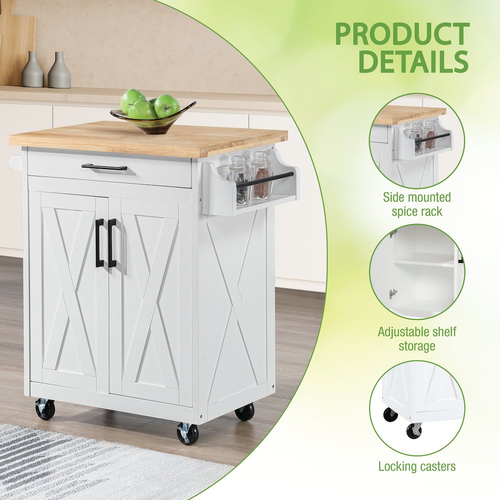 Bolten Kitchen Cart in White FInish. Picture 12