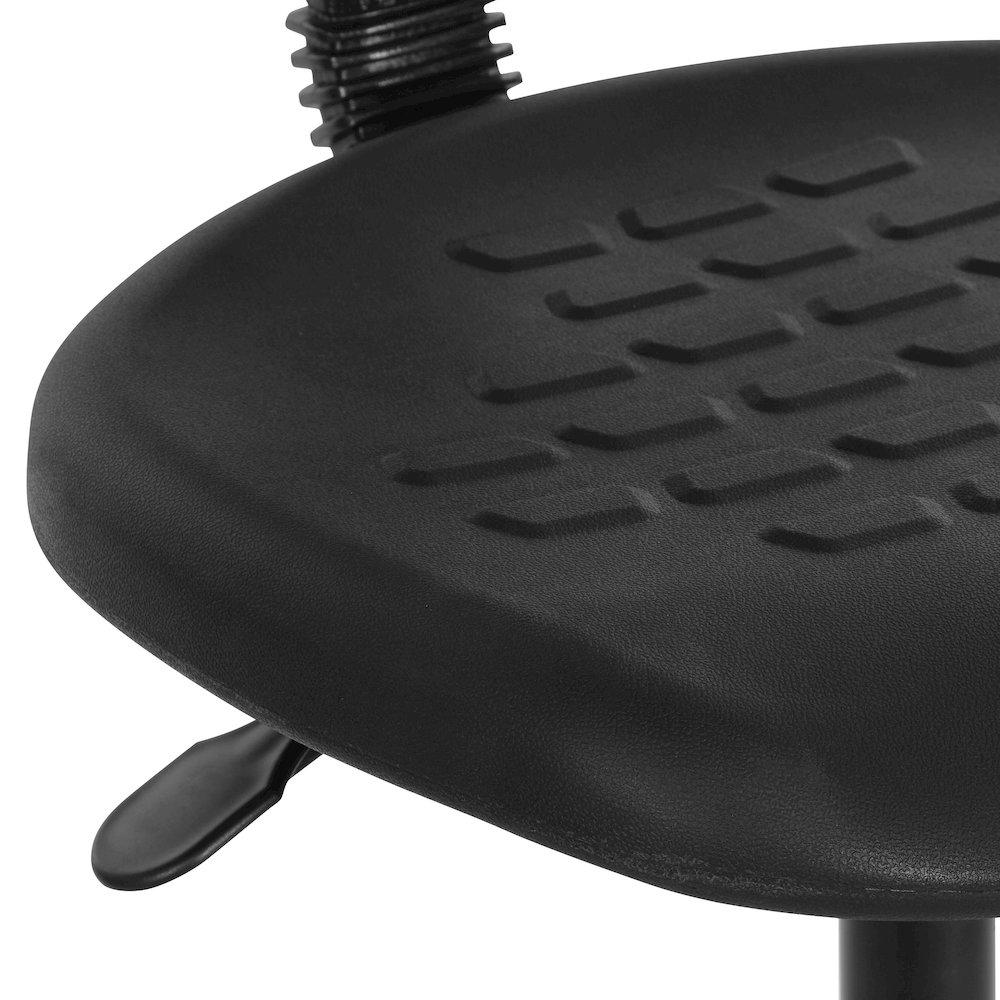 Black Self Skinned Urethane Intermediate Drafting Chair In Chrome Base. Picture 8