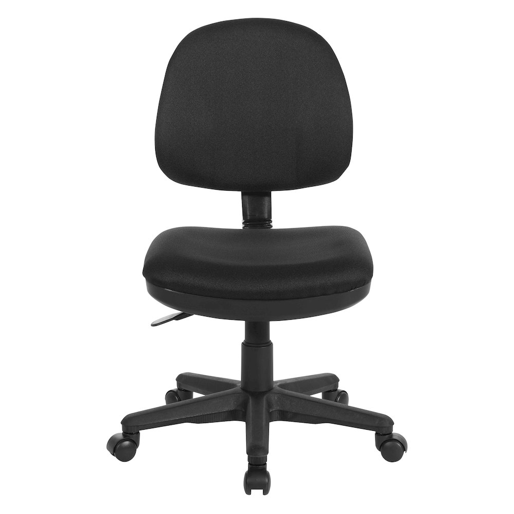 Sculptured Task Chair With Thick Padded Seat and Back in Icon black Fabric. Picture 2
