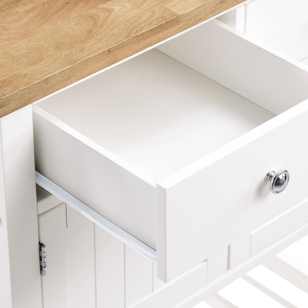 Stirling Kitchen Cart in White Finish. Picture 7