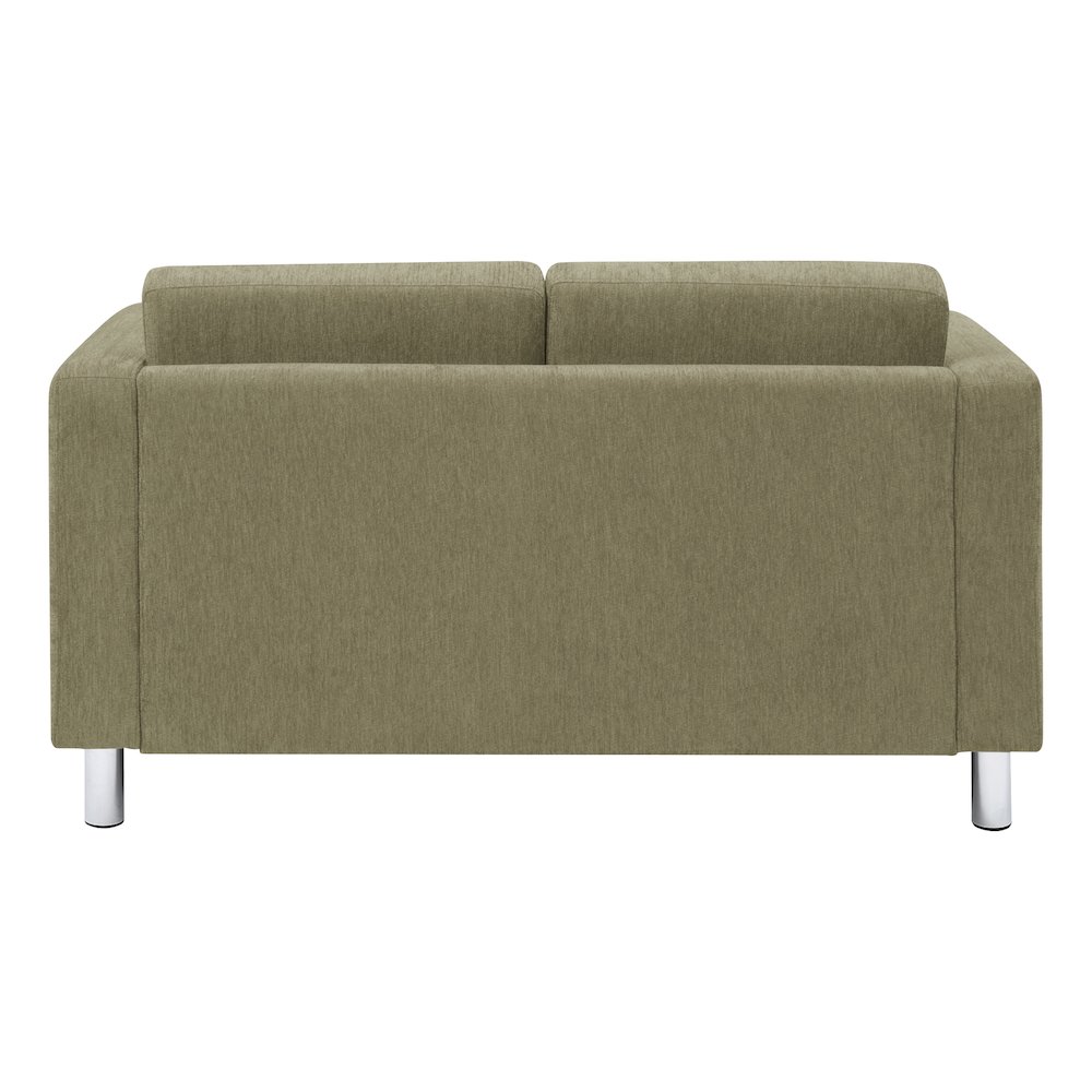 Pacific Loveseat in Sea Green Fabric with Chrome Legs. Picture 7