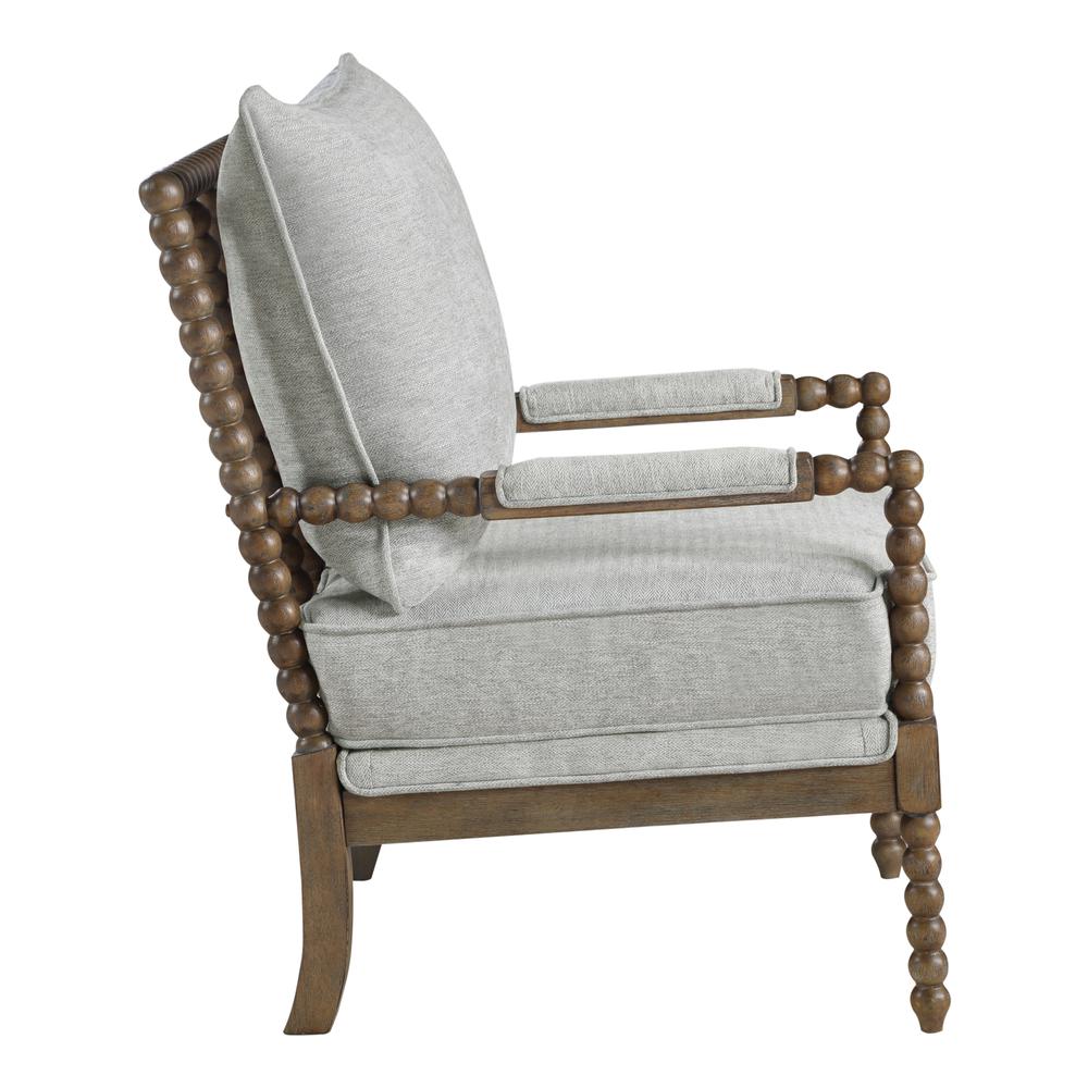 Fletcher Spindle Chair in Smoke Fabric with Brush Charcoal Finish, FLR-H14. Picture 4