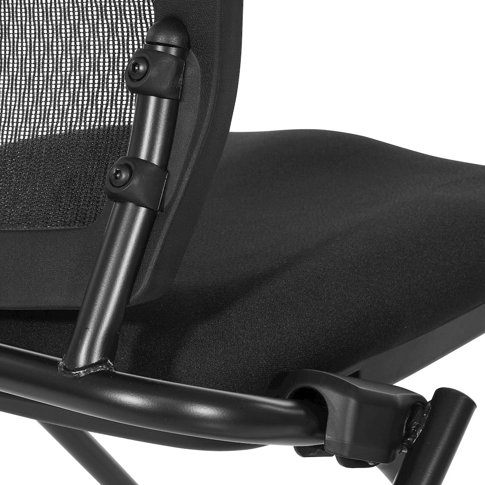 PU Padded Back Soft-Flex Frame Progrid Mesh Back Armless Folding Chair. Picture 11