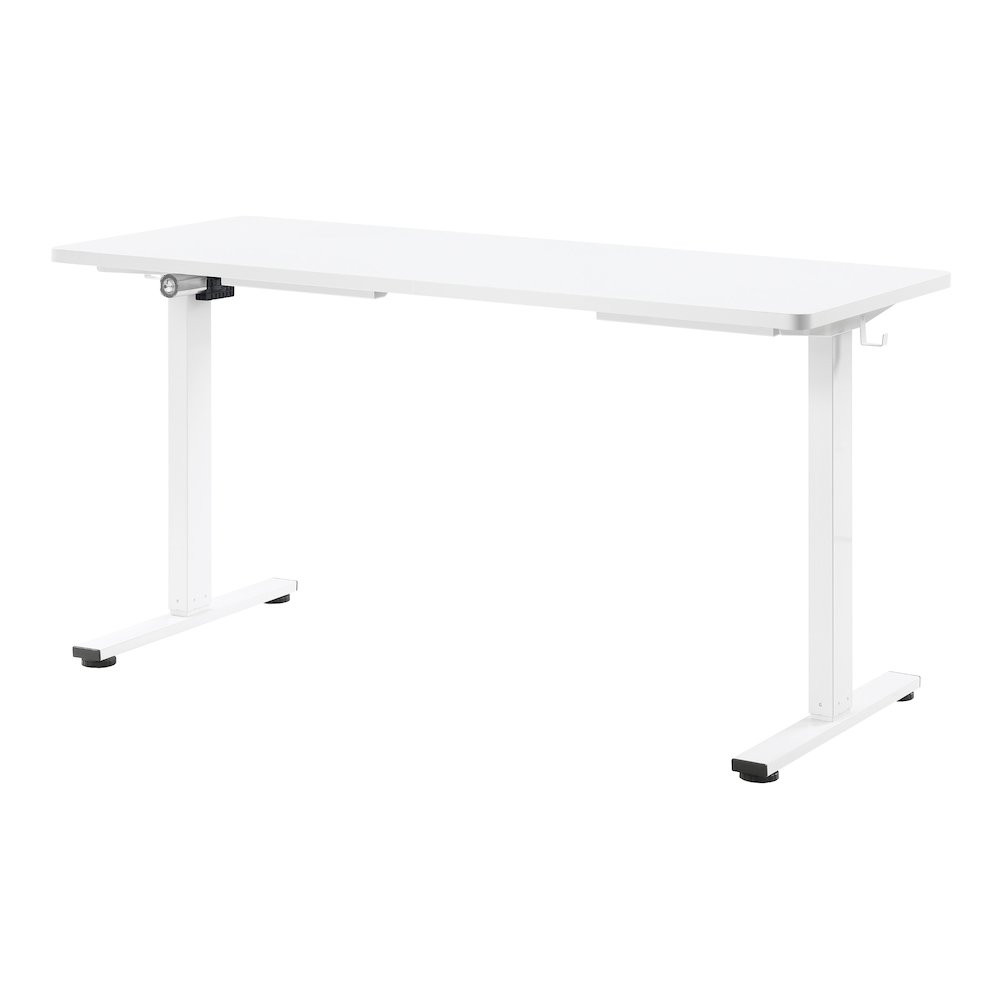 Primo 59"W Sit to Stand Electric Height Adjustable Desk in White Finish. Picture 5