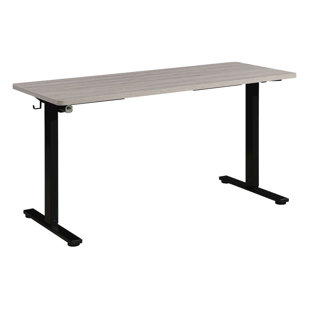 Primo 59"W Sit to Stand Electric Height Adjustable Desk With Light Grey Top. Picture 6