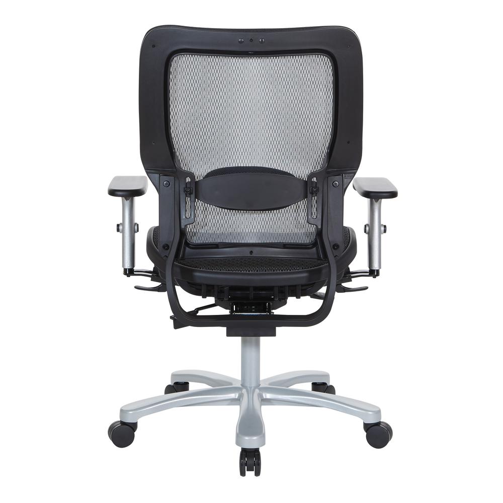 Air Grid Seat and Back Big & Tall Chair with Adjustable Lumbar Support, 2-Way Adjustable Arms and Aluminum Silver Base, 63-11A653R. Picture 5