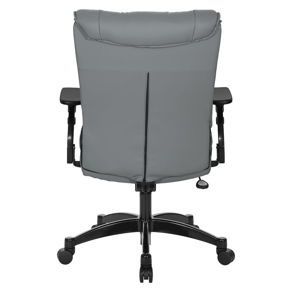 Charcoal Grey Leather Conference Chair with Cantilever Arms, Steel Base. Picture 6