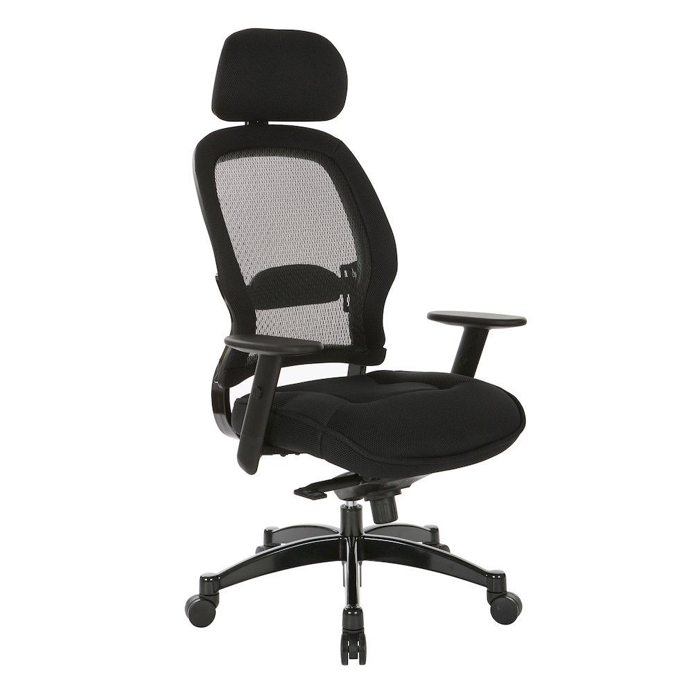 Professional Deluxe Black Breathable Mesh Back Chair. Picture 1