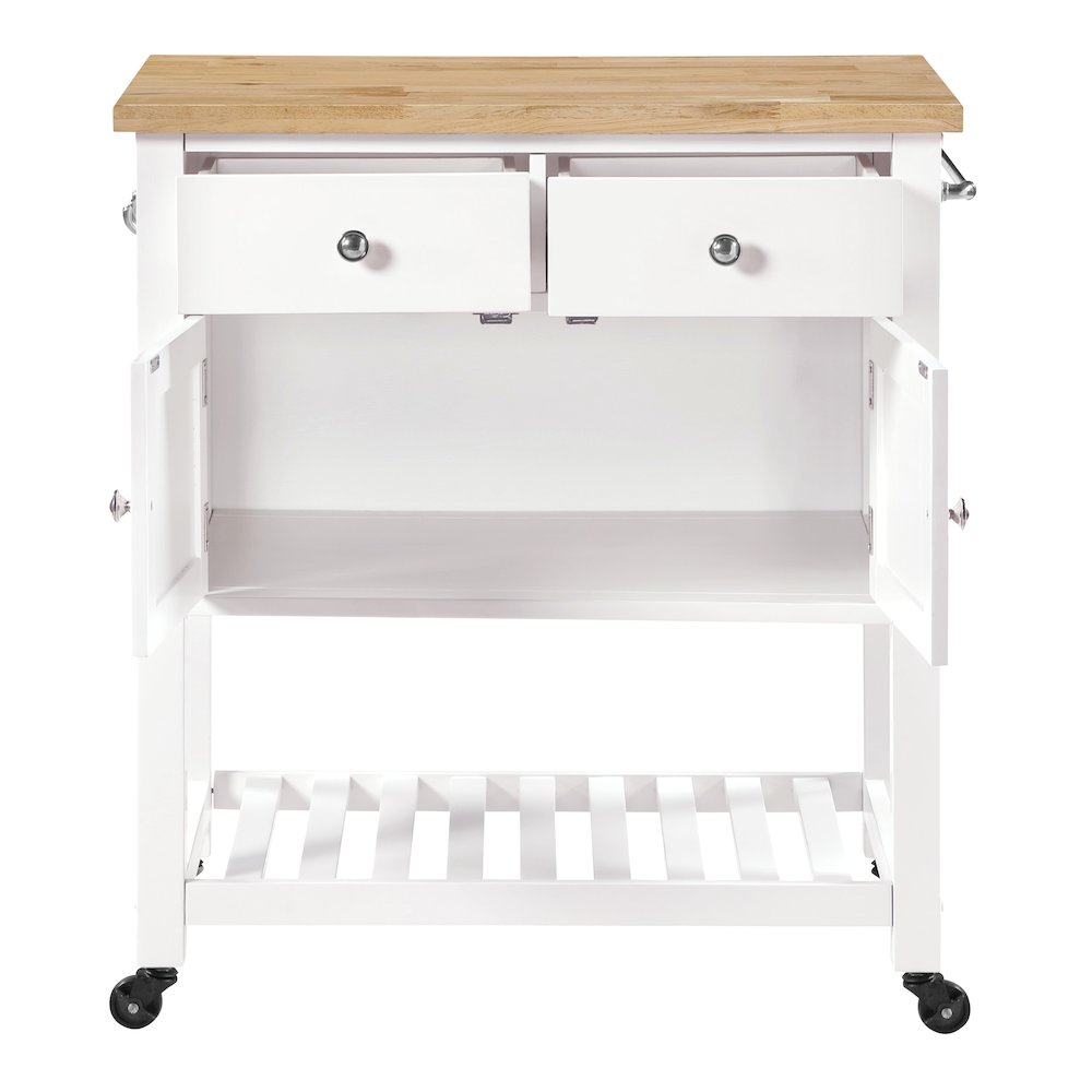Stirling Kitchen Cart in White Finish. Picture 6
