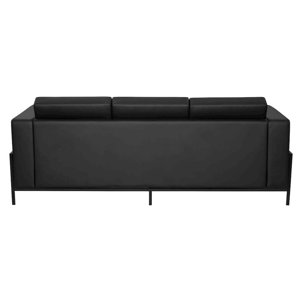 Arctic Sofa in Black Faux Leather with USB and USB-C Charging Stations. Picture 6