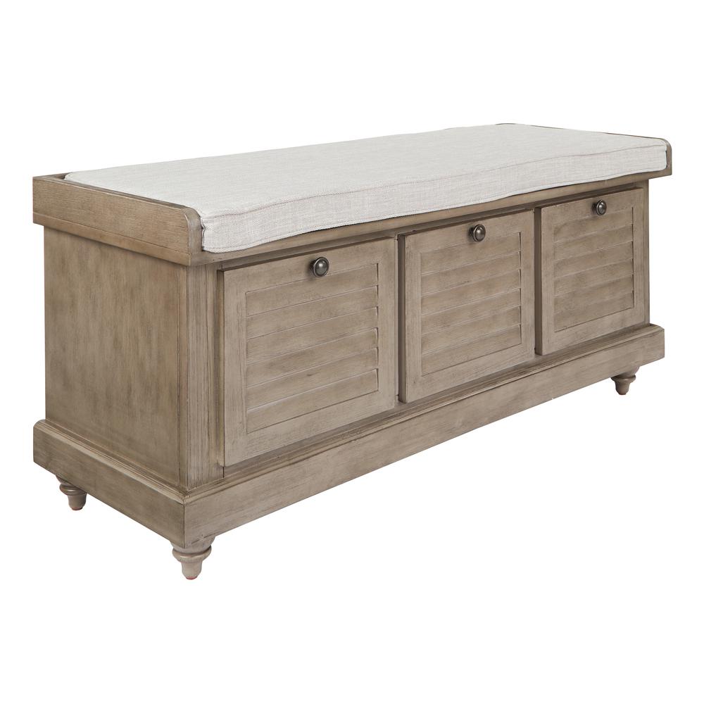 Dover Storage Bench in Antique Grey ASM, DOV-AG. Picture 1