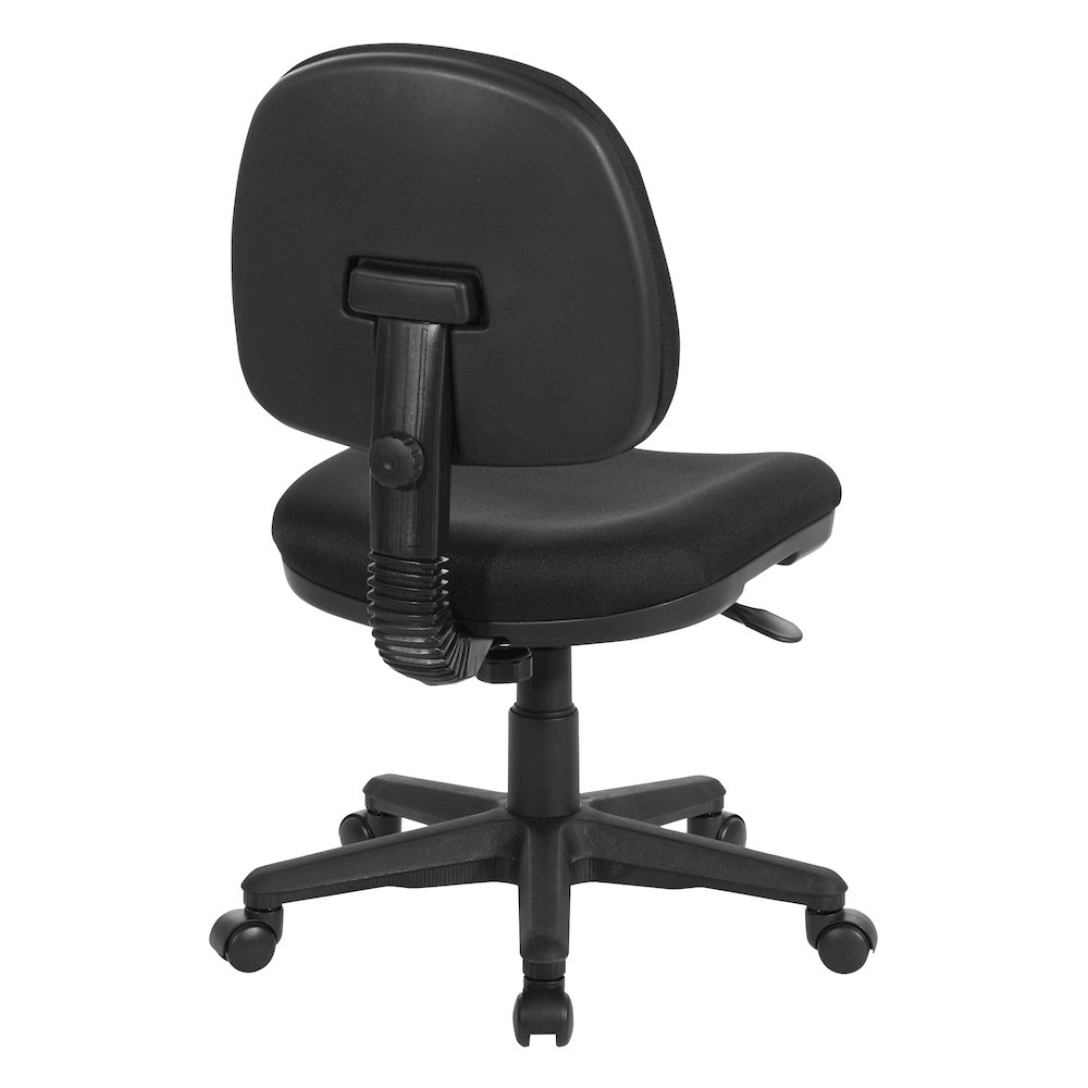 Sculptured Task Chair With Thick Padded Seat and Back in Icon black Fabric. Picture 4