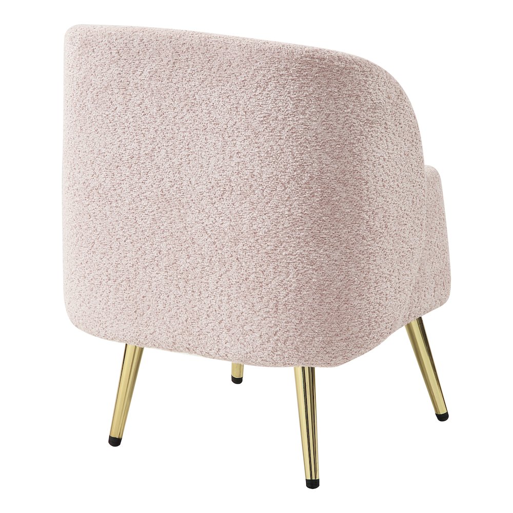 Abrina Vanity Chair in Dusty Rose Fabric with Gold Legs. Picture 4