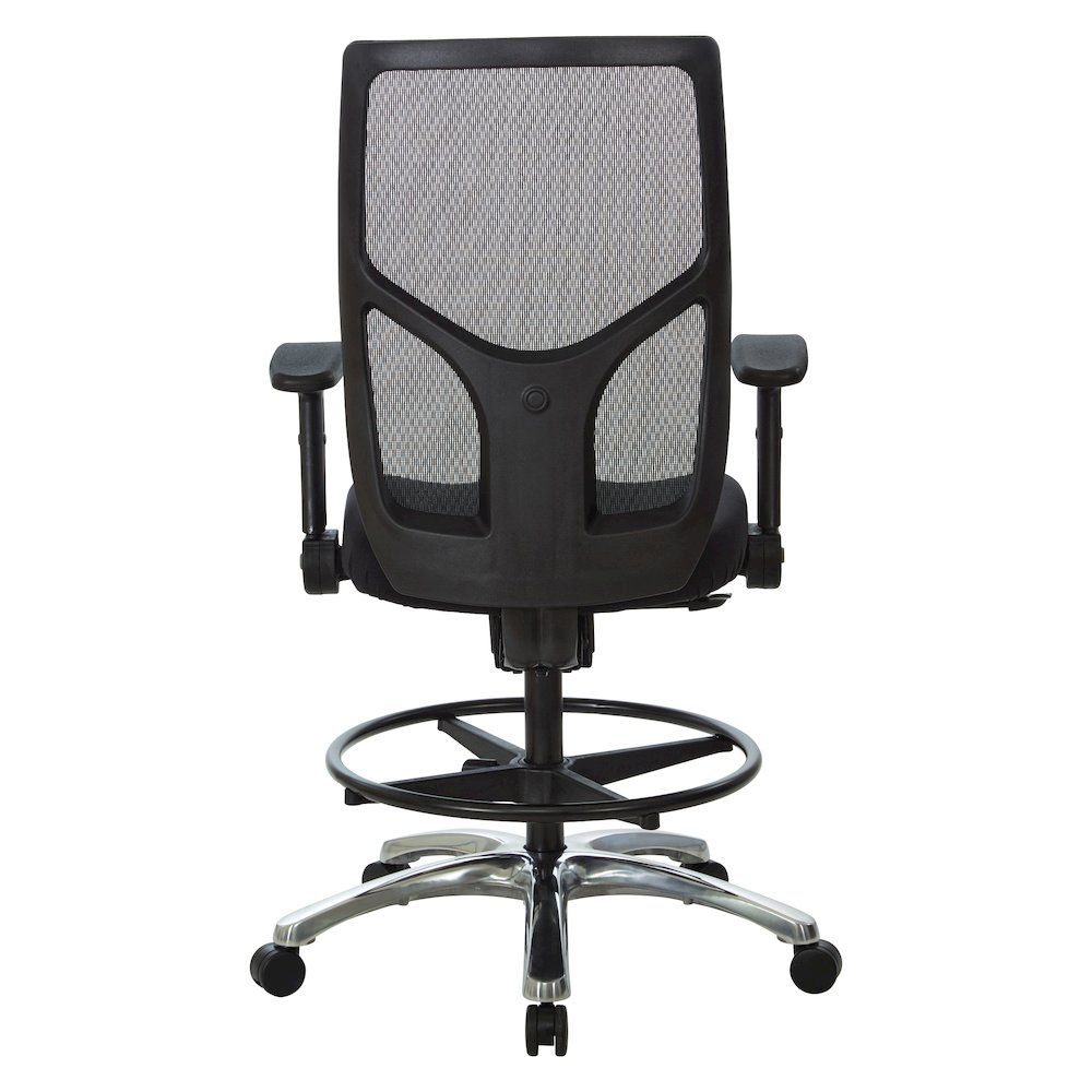 ProGrid Mesh Back Drafting Chair in  FreFlex Coal Fabric with Padded Seat. Picture 6