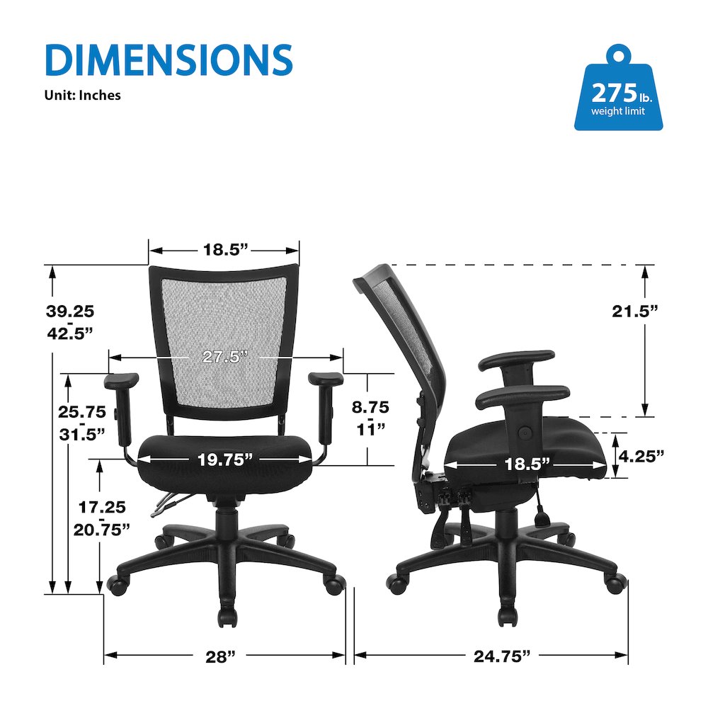 Soft Frame Task Chair Mesh Back in Coal Freeflex Fabric Seat in Black Base. Picture 2