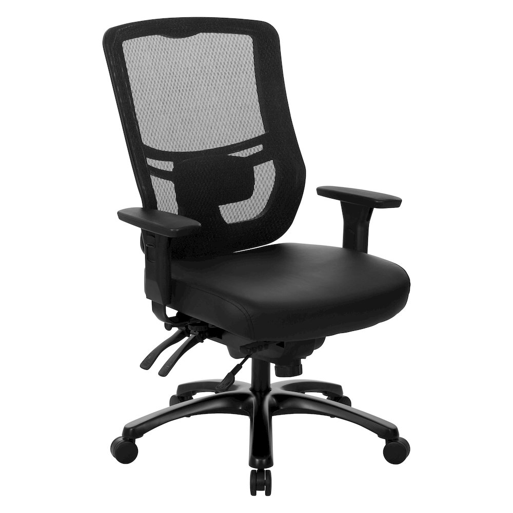 ProGrid Mesh Back Large Occupant Chair with 2-Way Adjustable PU-Padded Arms. Picture 1