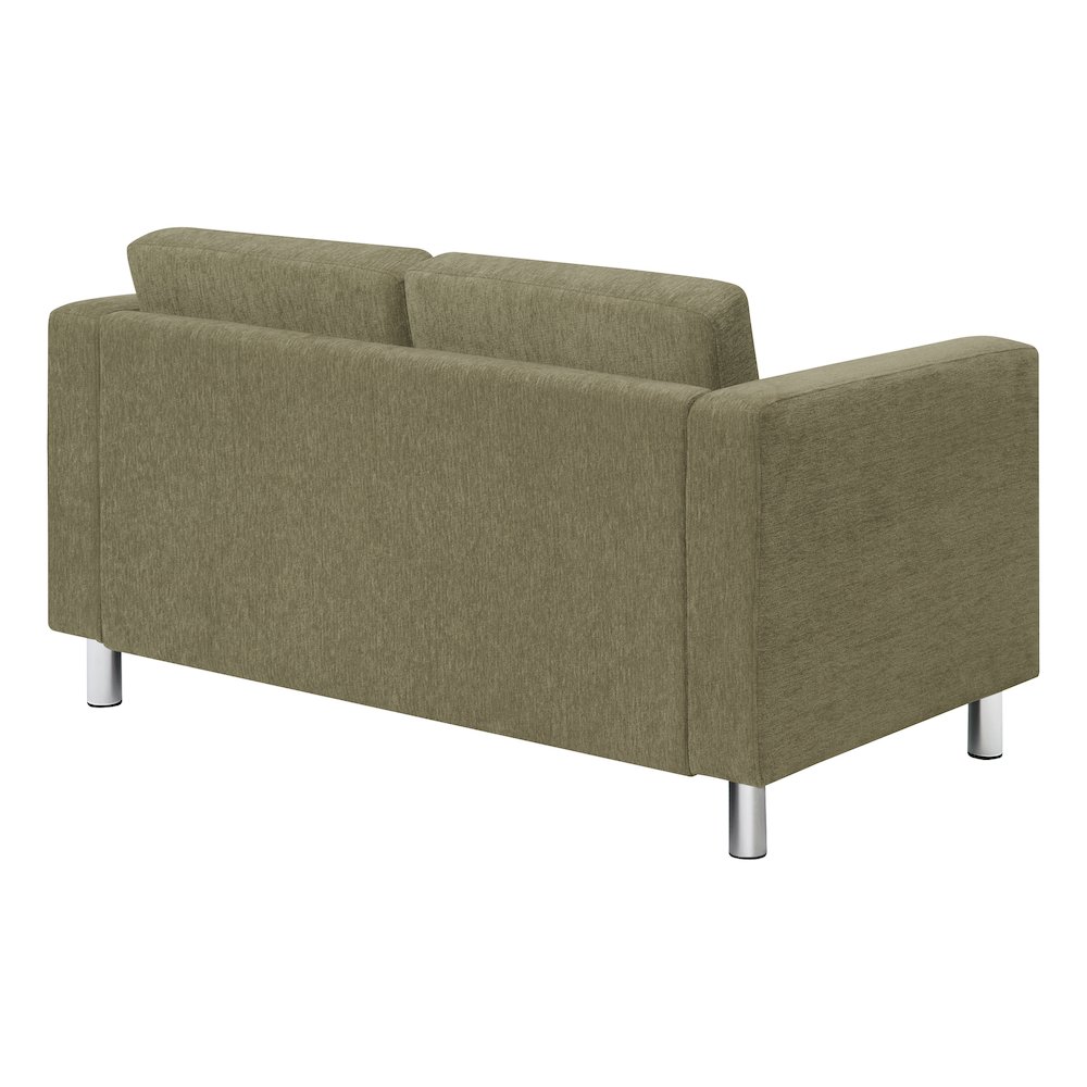 Pacific Loveseat in Sea Green Fabric with Chrome Legs. Picture 6