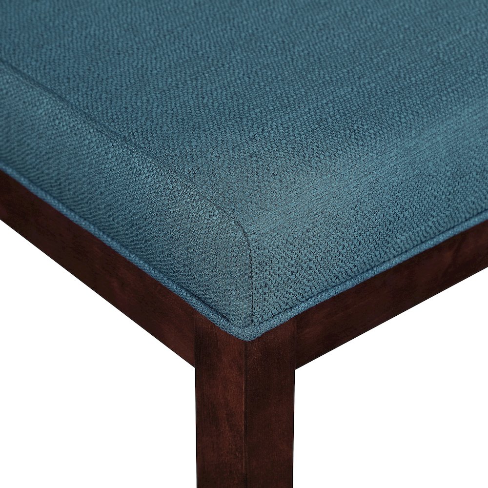 Dakota Parsons Chair in Azure Fabric and Espresso Finished Legs. Picture 9