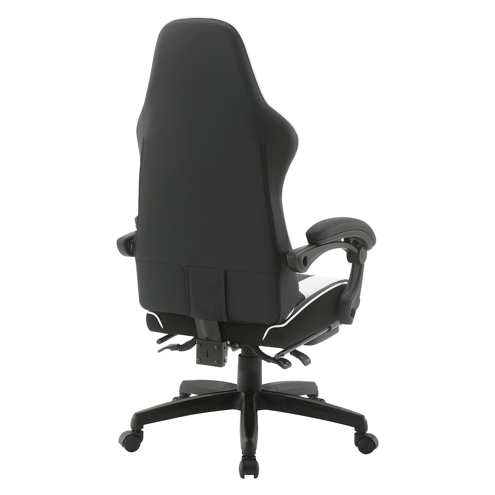 Expanse Gaming Chair  With Footrest in White Fabric. Picture 6