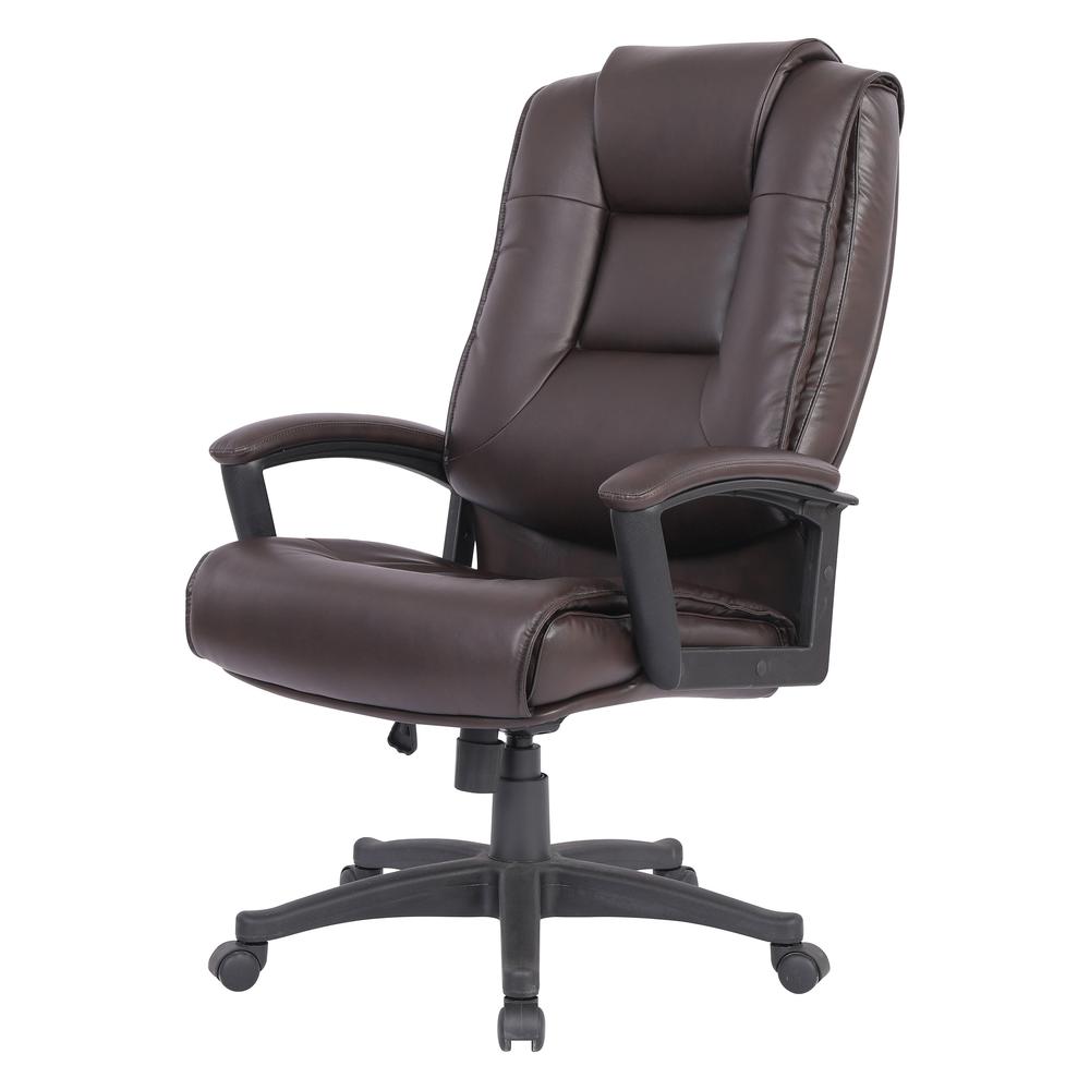 High Back Bonded Lthr Chair, Espresso. Picture 2