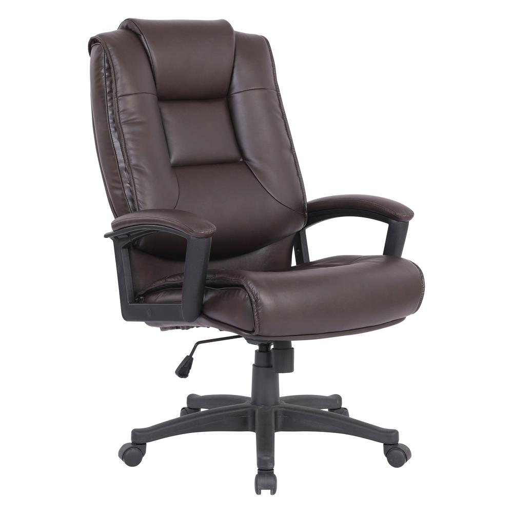 High Back Bonded Lthr Chair, Espresso. Picture 1