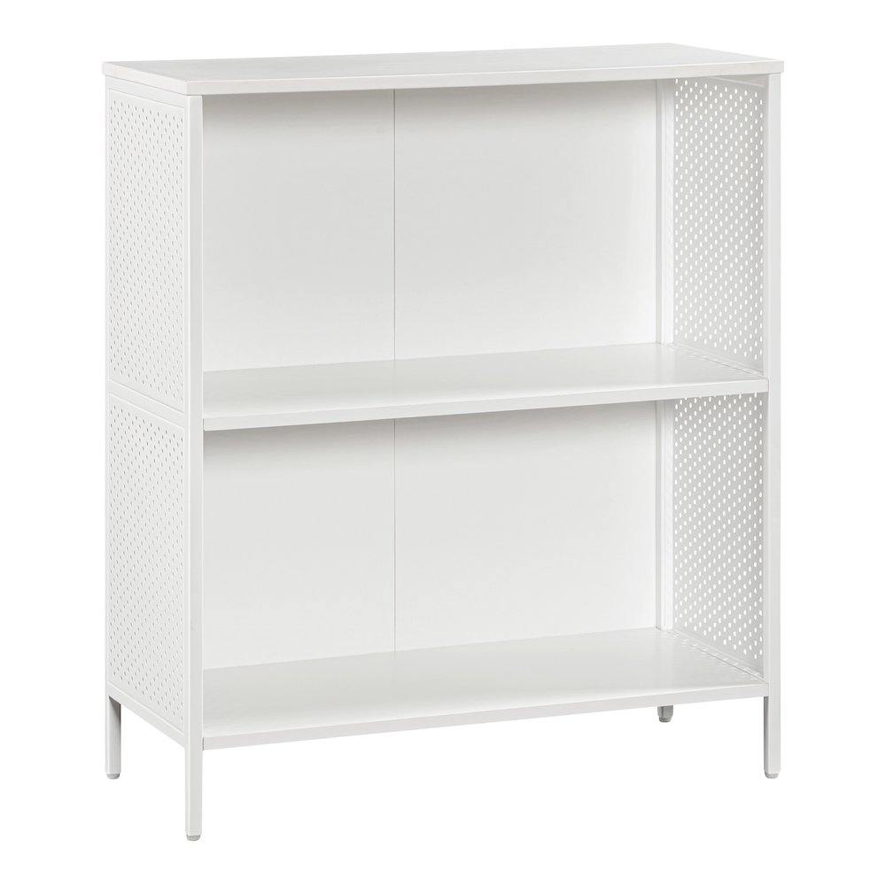 Ace 2 Shelf Bookcase In White Finish. Picture 1