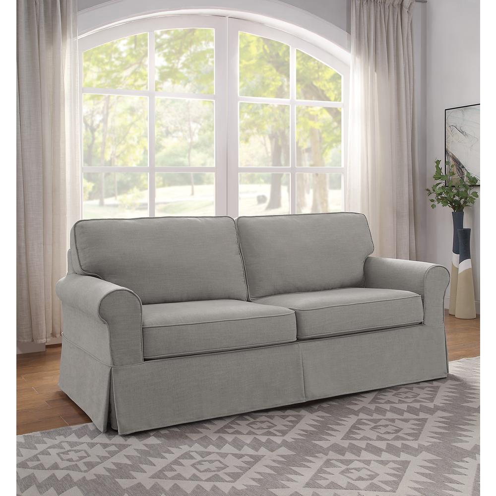 Slip Cover Sofa in Fog Fabric. Picture 6