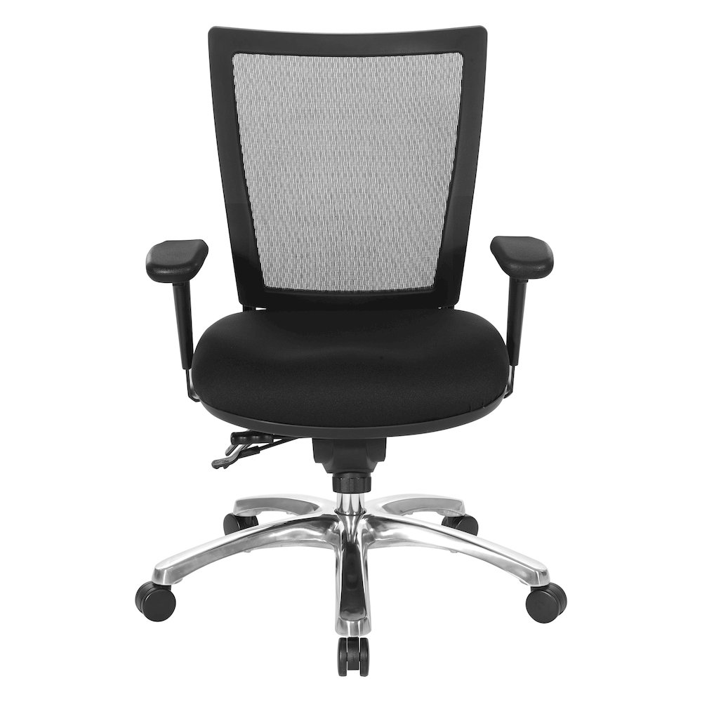 Task Chair Mesh Back in Coal Freeflex Fabric Seat Multi Function Mechanism. Picture 3