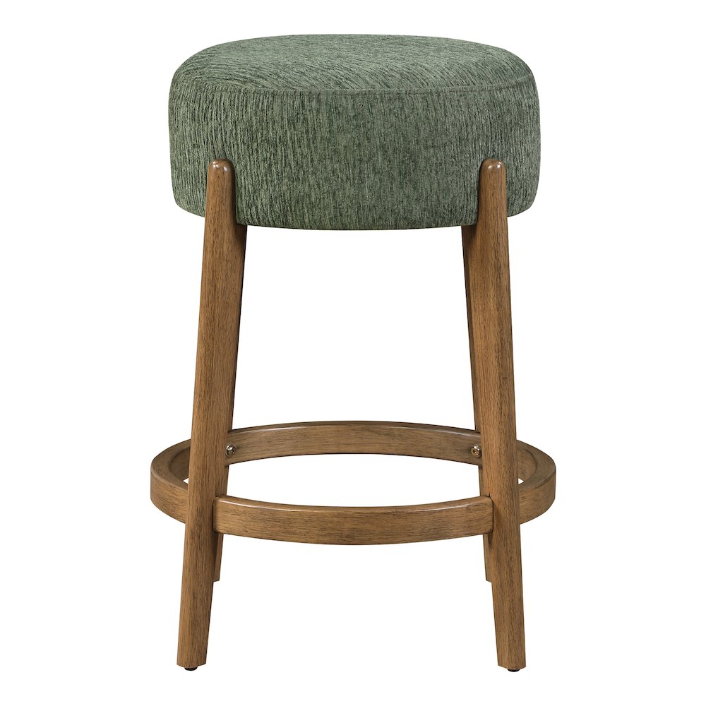 Wesley 26" Counter Stool in Pine Fabric with Medium Oak Finish Frame. Picture 4