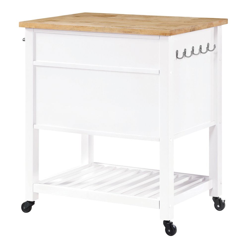 Stirling Kitchen Cart in White Finish. Picture 4