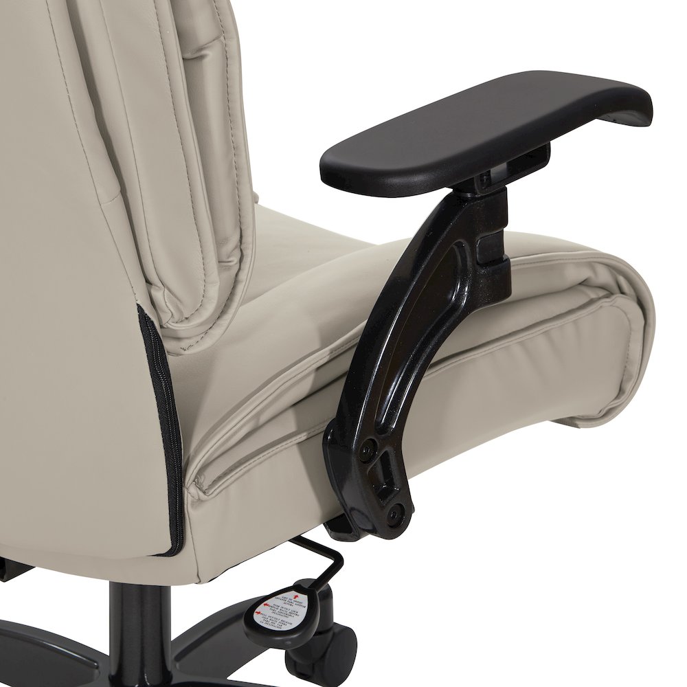 Taupe Leather Conference Chair with Cantilever Arms, Steel Base. Picture 7