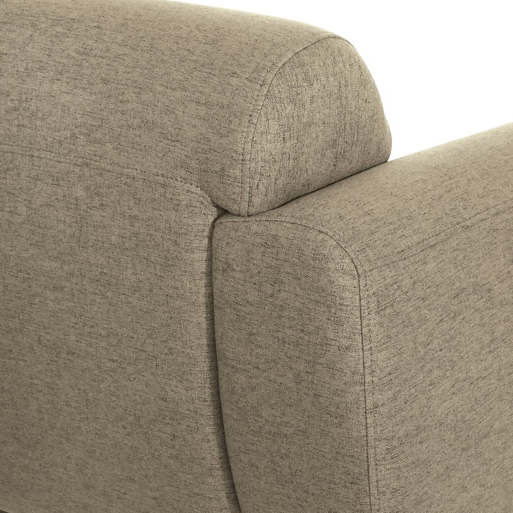 Delta Armchair in Taupe Fabric with Black Metal Legs. Picture 9