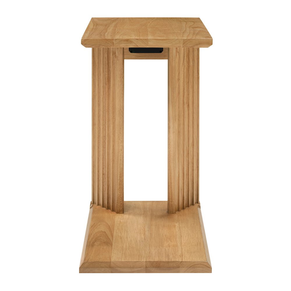 Winston Accent C-Table with Power in Natural Oak Finish. Picture 2