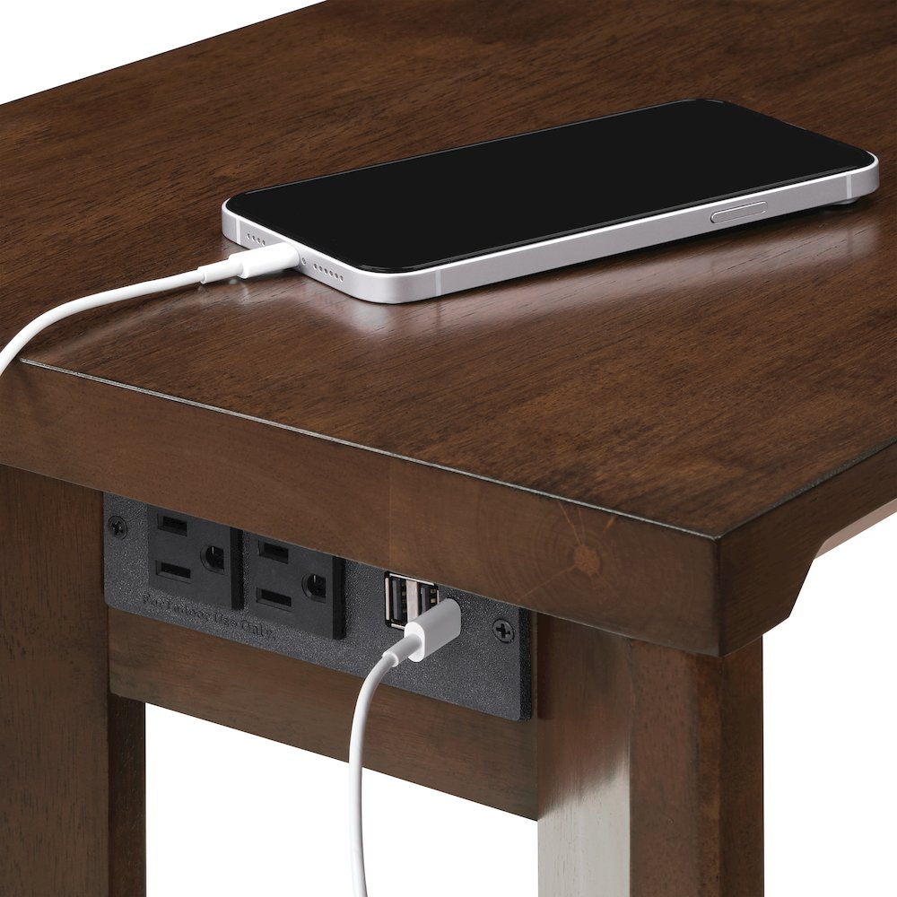Winston Accent C-Table with Power in Dark Oak Finish. Picture 10