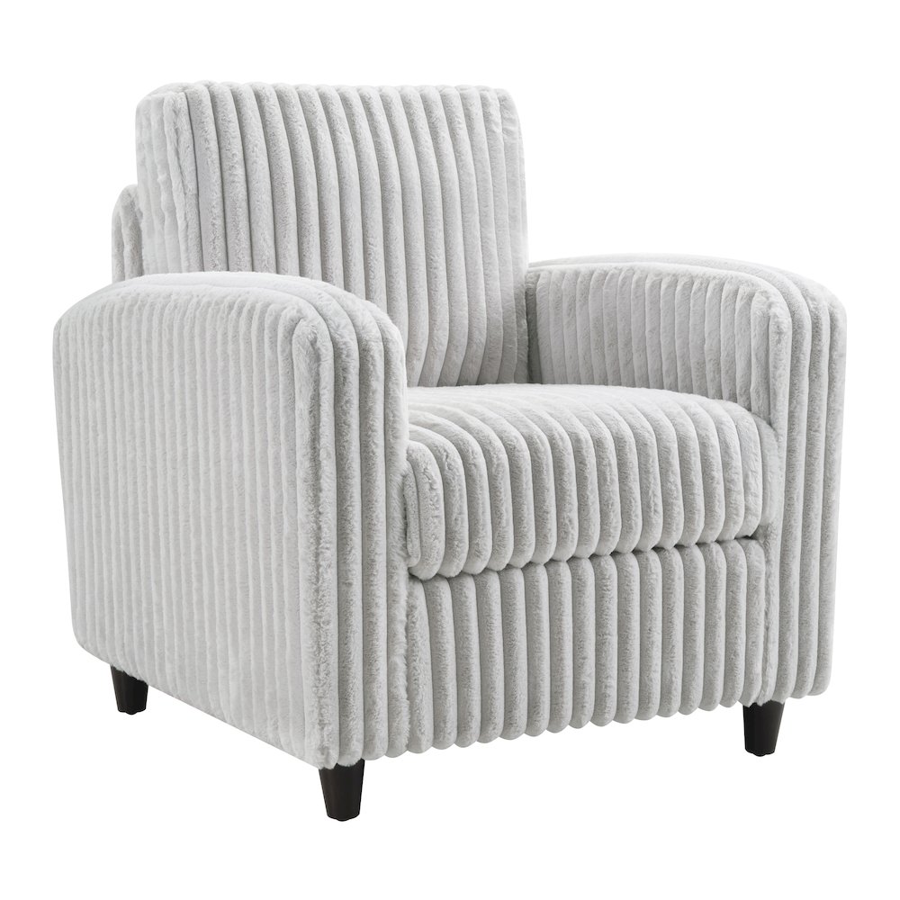 Venus Club Chair in Fog Cord Fabric and Dark Espresso Finish Legs. Picture 1